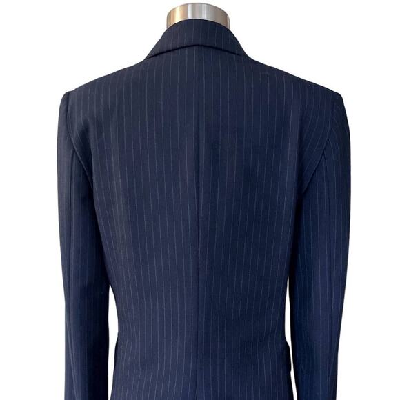 GILMAR Blazer Jacket Blue Subtle Stripes Button Down Italy Long Sleeves 40 EUC - Picture 10 of 12